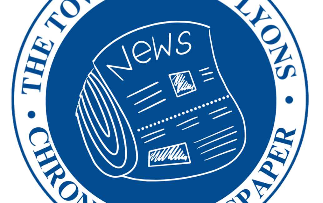 Township of Lyons Chronicle Newspaper logo featuring a rolled newspaper inside a blue circular emblem.