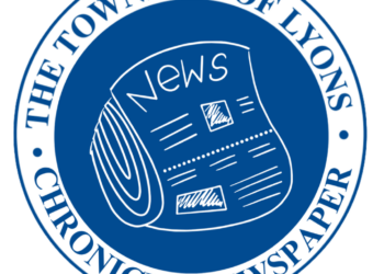 Township of Lyons Chronicle Newspaper logo featuring a rolled newspaper inside a blue circular emblem.